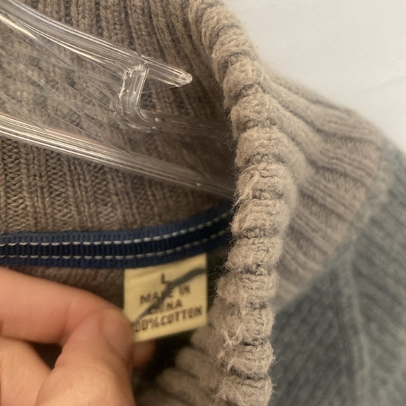 TOMMY BAHAMA 1/4 Button Mock Pullover Sweater Grey Men's Sz large - Picture 5 of 6